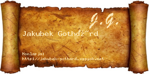 Jakubek Gothárd névjegykártya